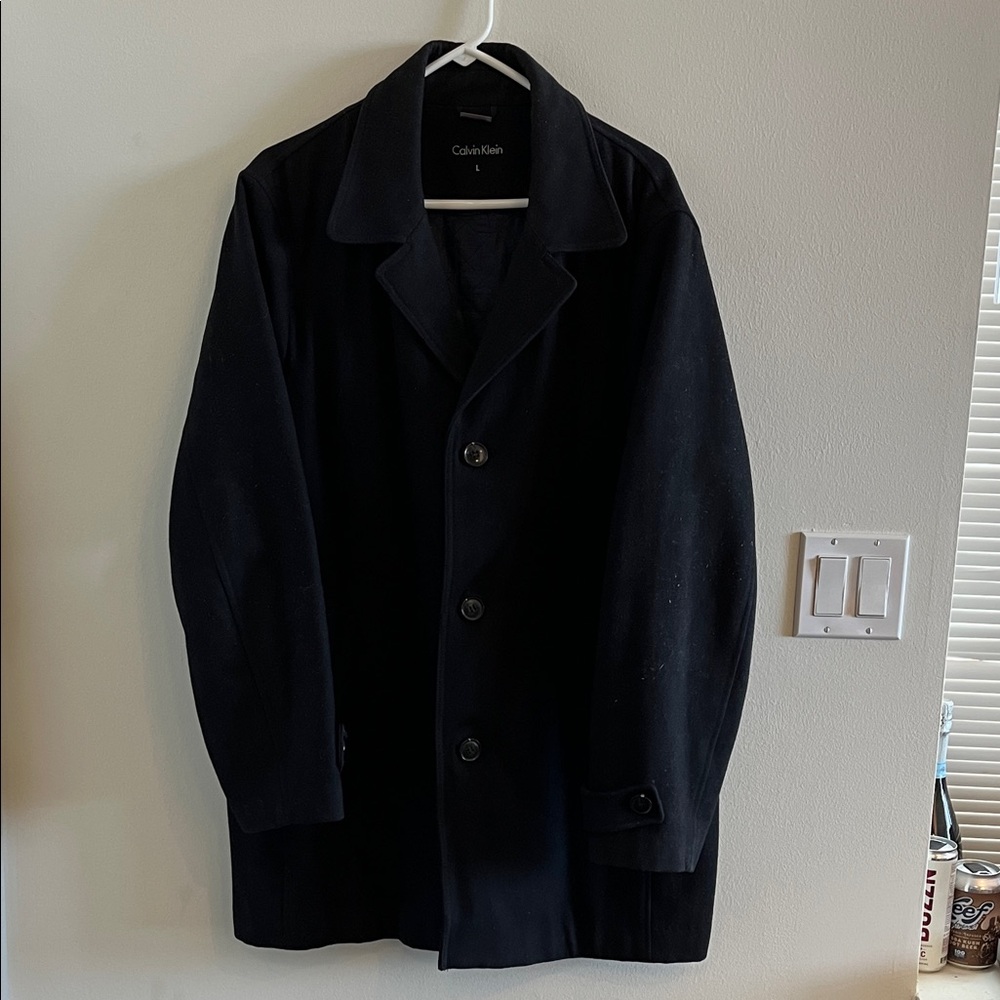 Calvin Klein Men's Classic Black Pea Coat
